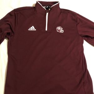 Texas A&M Adidas Climalite Maroon 3/4 zip pullover